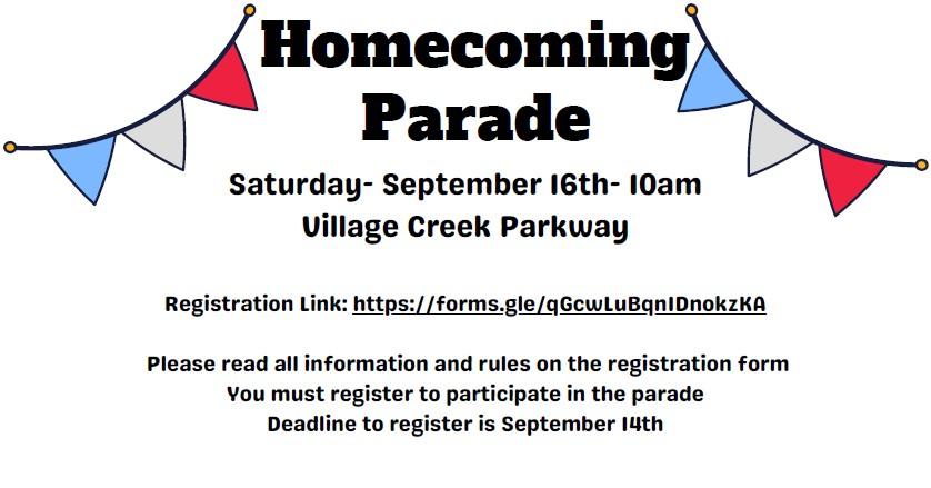 2023 Homecoming Parade Information